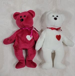 Rare Set Valentino+Valentina Beanie Babies!